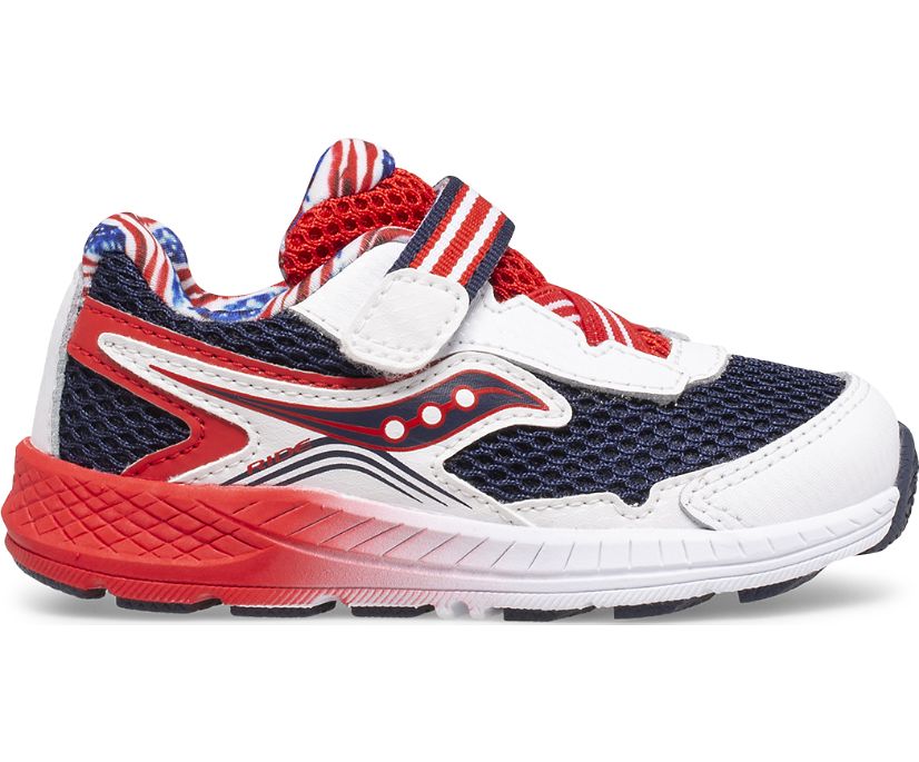 Gyerek Saucony Ride 10 Jr. Tornacipő Piros Fehér Kék | HU 187MQZ